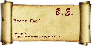 Bretz Emil névjegykártya